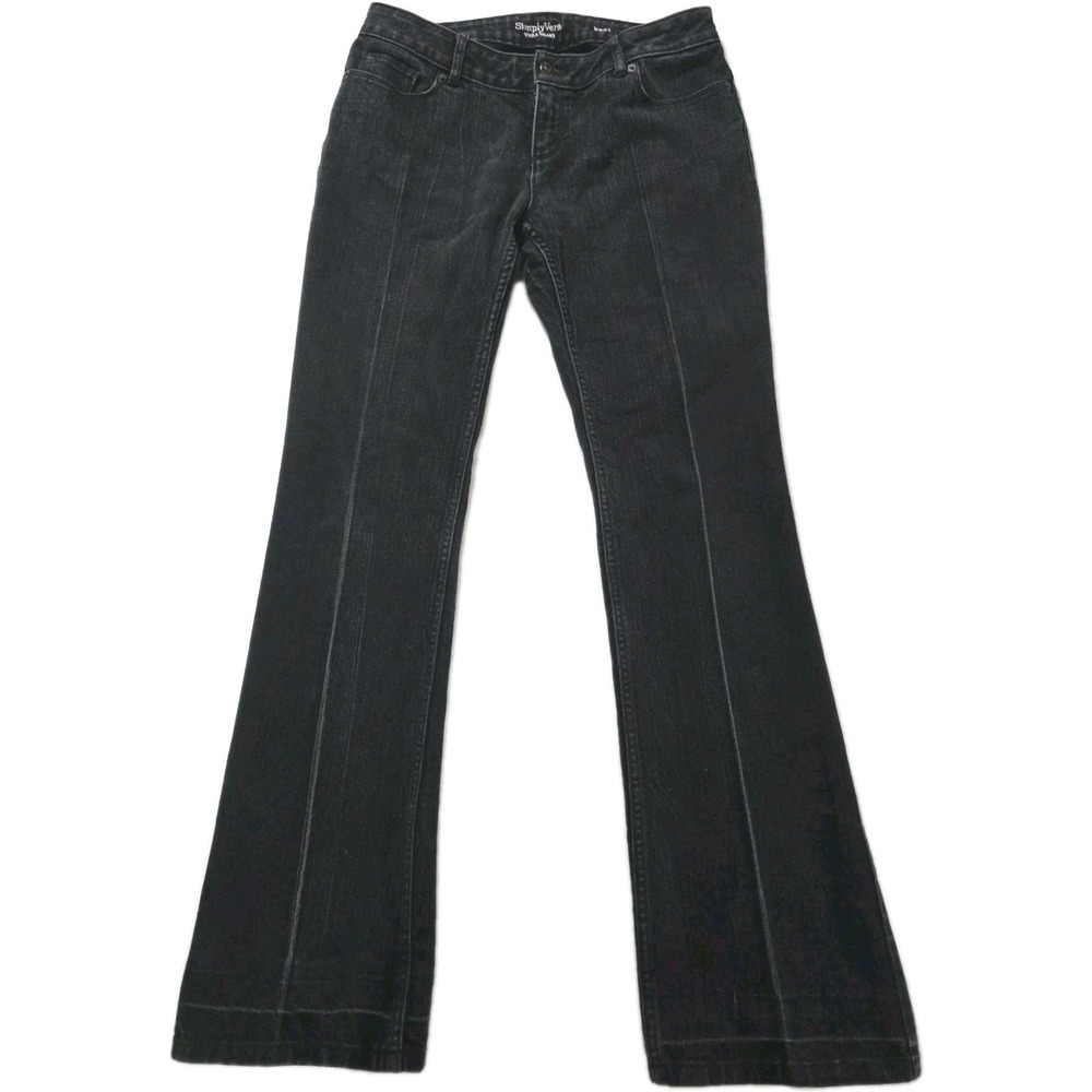 Simple Vera Wangs Womens Jeans Boot Leg Black Mid-Rise Size 8